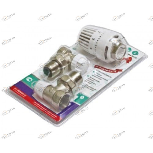 Термокомплект №2 (термоклапан угловой вн/нар, клапан запорный угловой, термоголовка) 3/4 Royal Thermo sun-id-645975
