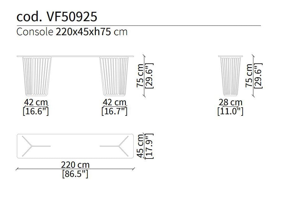 Консоль из металла и мрамора Vittoria Frigerio Alfieri ARCH-00046087 - Вид №3