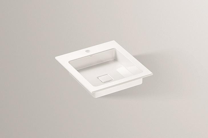 2303000400 Встраиваемая раковина, eb.q450h, белая, для простого ухода Alape серия Q 