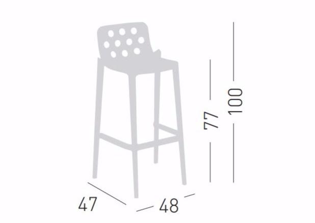 GABER Табурет из технополимера с подставкой для ног  382/a  - Вид №6