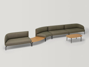 Модульный изогнутый диван из ткани