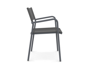 Штабелируемый алюминиевый садовый стул с подлокотниками и Batyline
