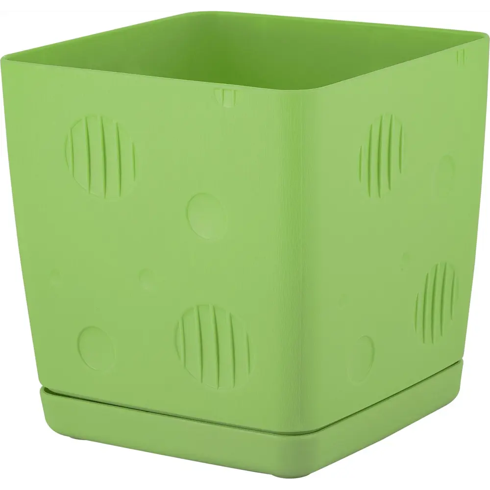 Горшок цветочный Engreen Microcosm 11.3x11.3x11.5 см v1.1 л пластик зеленый 85664747 STLM-2021518 INGREEN