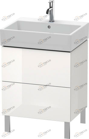 LC677508585 L-Cube Тумбочка напольная Белый глянцевый лак Duravit