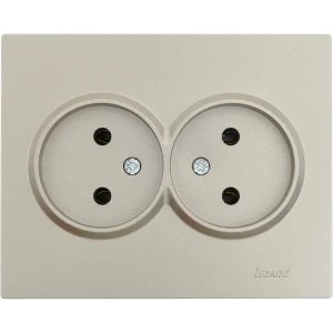 Двойная розетка Lezard Vesna без заземления в цвете титан 87103775