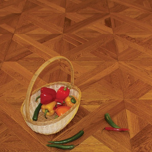 Модульный паркет Marco Ferutti Linea Linea Коньяк Дуб с брашью (Текстурированная) 405х405 мм 2600600028 - Вид №1