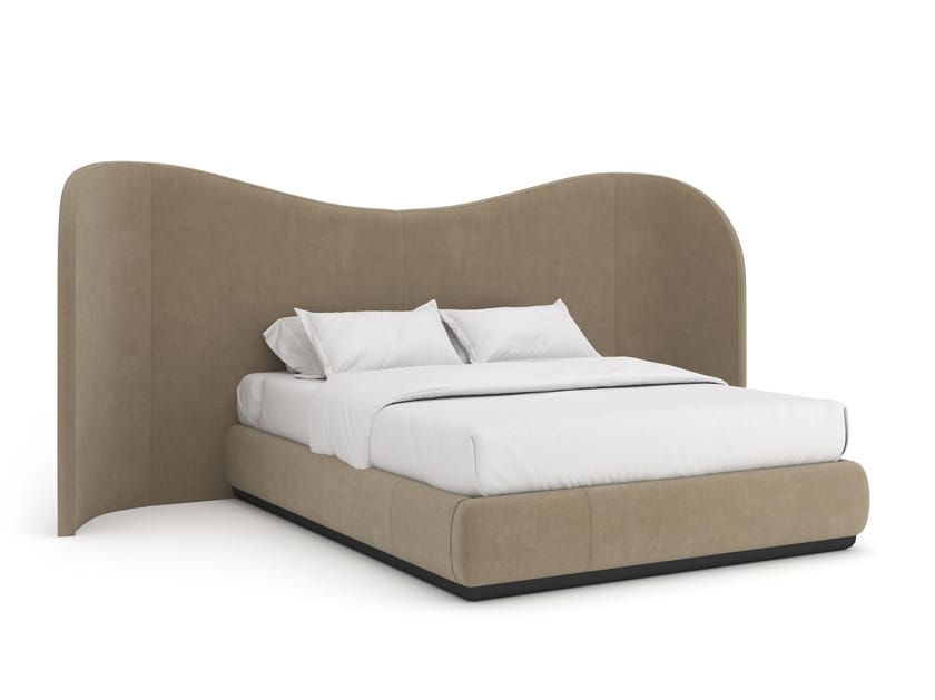 Двуспальная кровать из ткани с мягким изголовьем Caracole CLIO ARCH-00116045