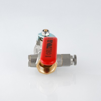 VT.245.N.04 Кран шаровой муфтовый с дренажем и воздухоотводчиком Valtec 1/2"  - Вид №2