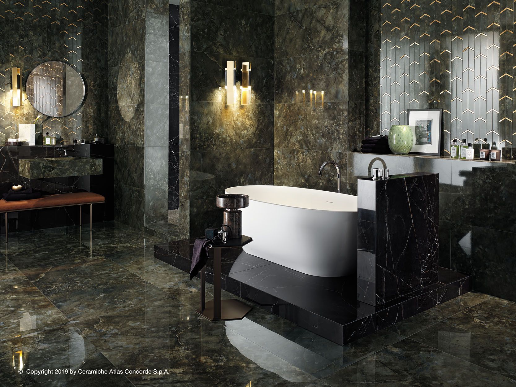 Белое керамическое покрытие с эффектом мрамора Atlas Concorde Marvel Dream ARCH-00073412 - Вид №15