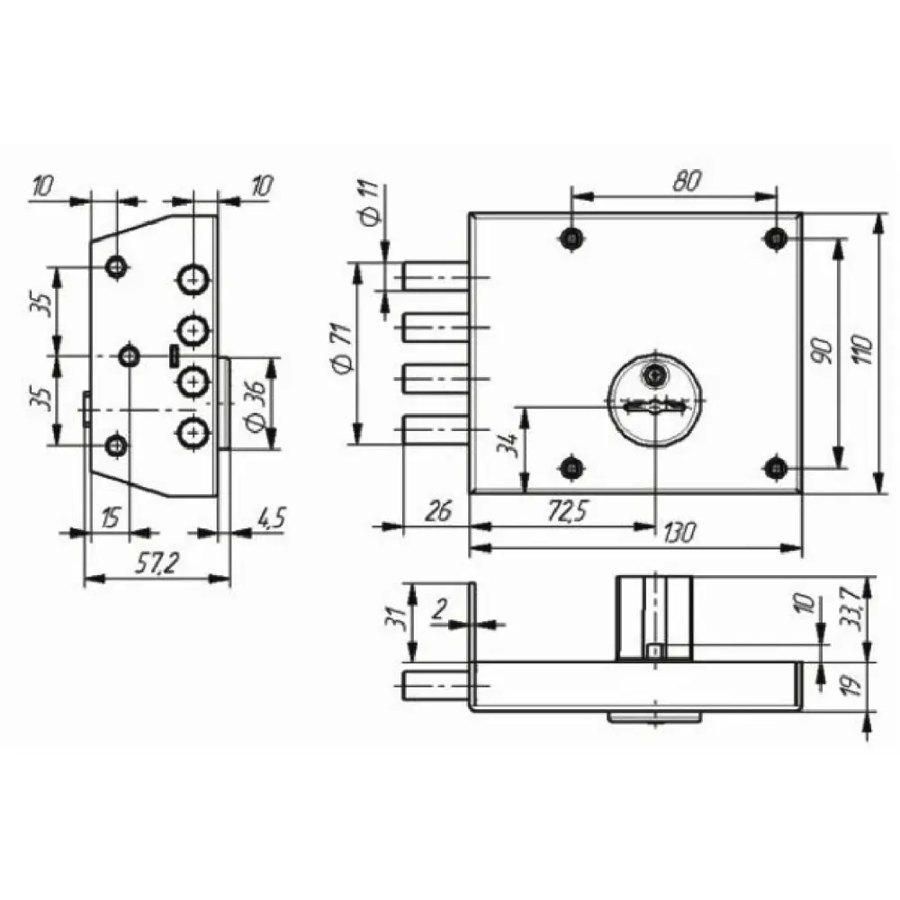 ЗЕНИТ ЗН-4-2 — накладной замок для металлических и деревянных дверей 82490904 STLM-0028444 - Вид №4