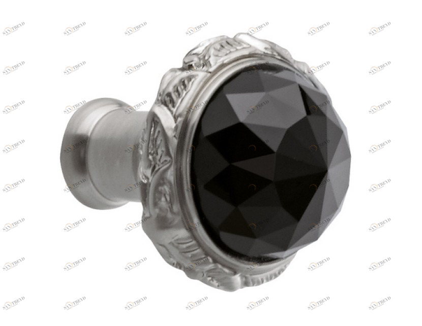 0Z5743.BN0.71 Ручка корпуса диаметром 27 мм с черным кристаллом Swarovski Античное серебро Mestre 