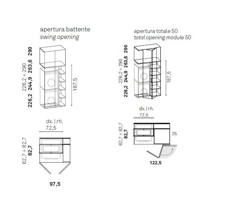 Шкаф с техническим модулем Caccaro ARCH-00146407 - Вид №1