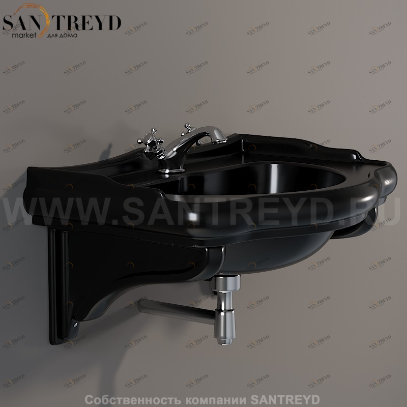 107904 1 Опора из керамики в комплекте с металлическим основанием (для установки необходимы 2 штуки) Kerasan RETRO