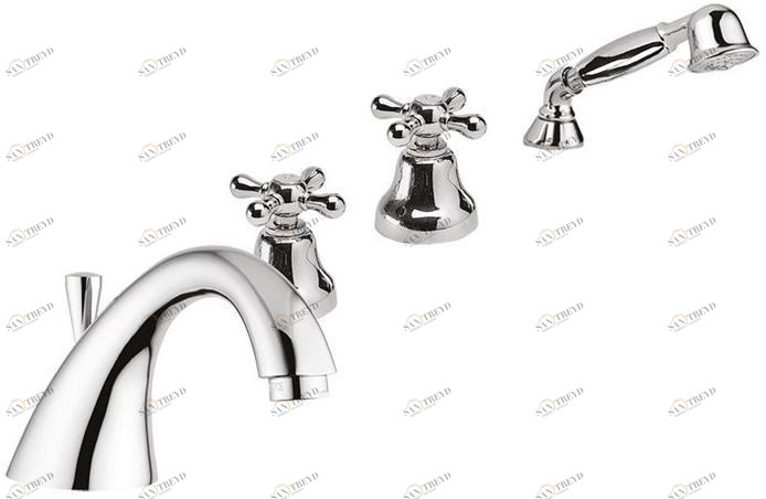 Rubinetteria Giulini Комплект для ванны с ручным душем на 4 отверстия Lotus - vienna F0565