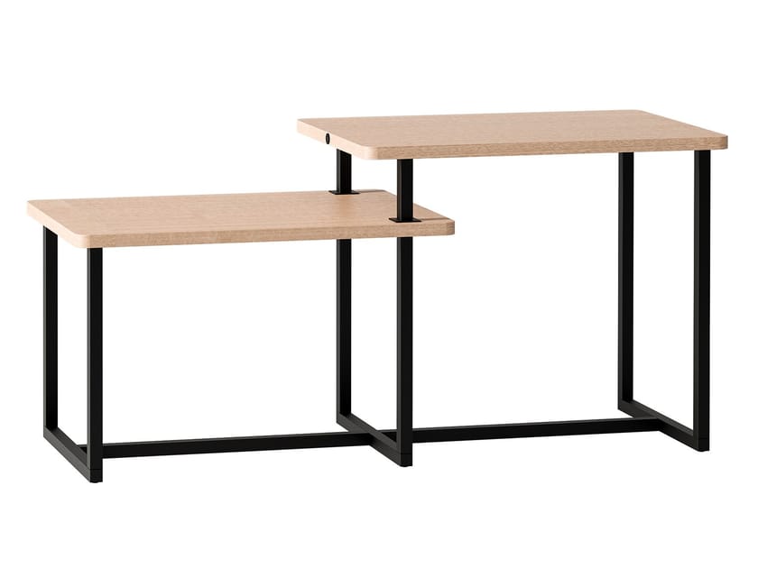 Высокий журнальный столик из эвкалипта и металла CPRN HOMOOD Шестое чувство ARCH-00051272