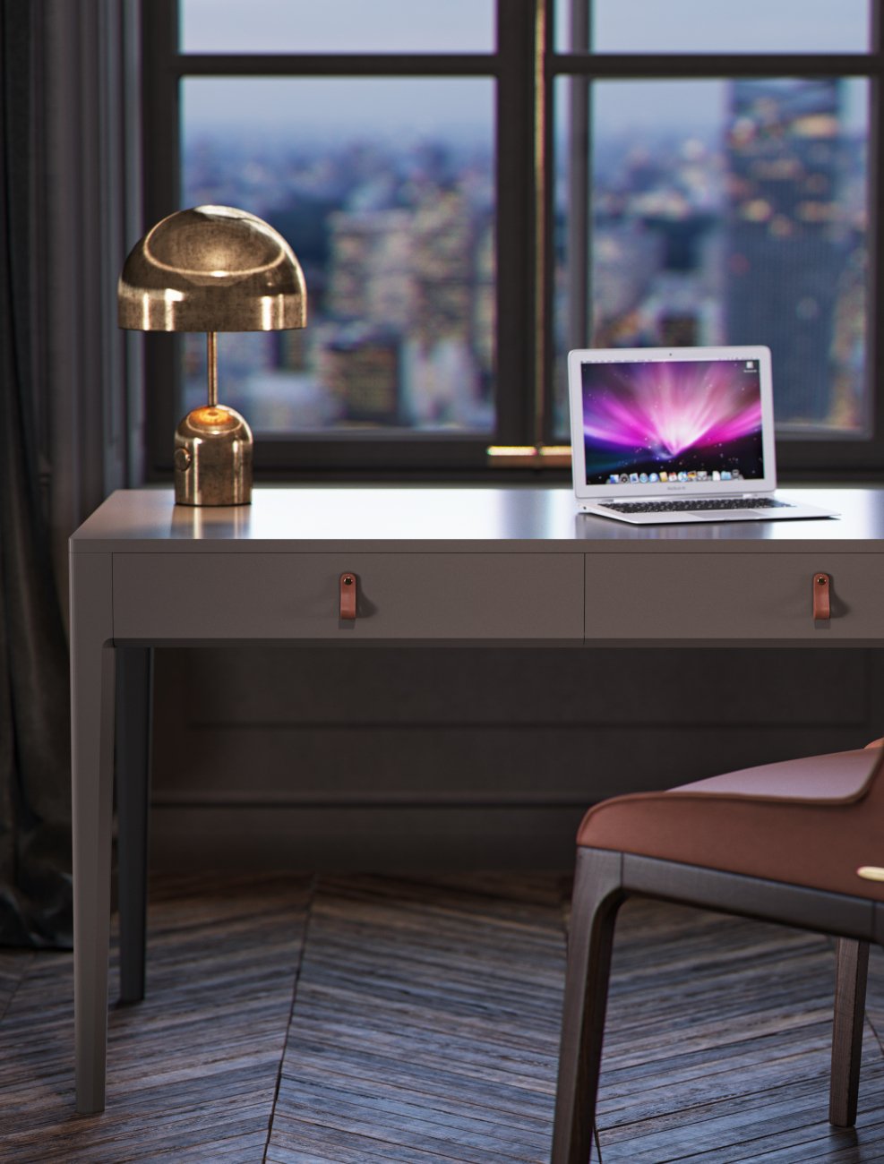 Письменный стол с ящиками кофейный Case THE IDEA  210606 Венге;коричневый  - Вид №3