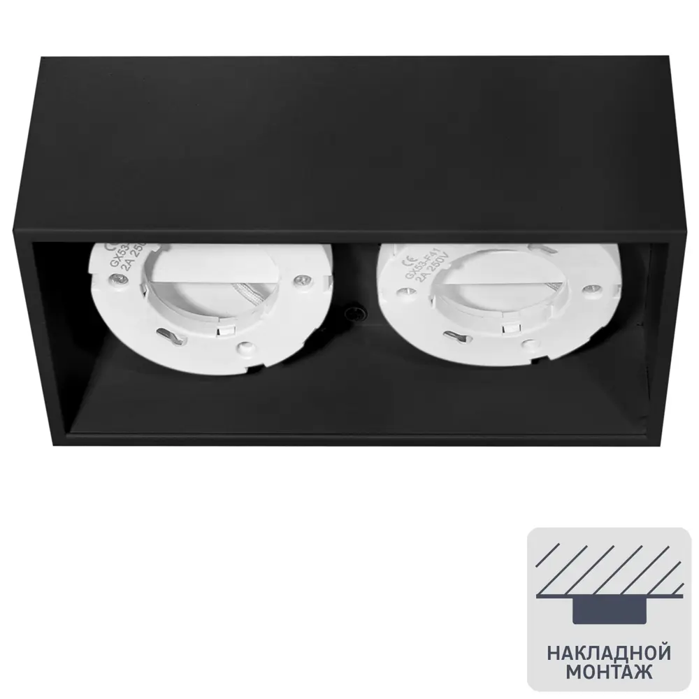 Светильник точечный накладной Ritter Arton 2xGX53 цвет черный 83979007 STLM-2146402 