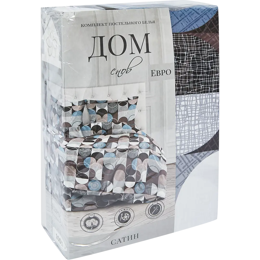ШУЙСКИЕ СИТЦЫ Дом снов Шейпс - сатиновый комплект постельного белья евро 89338197 STLM-1031074 - Вид №6