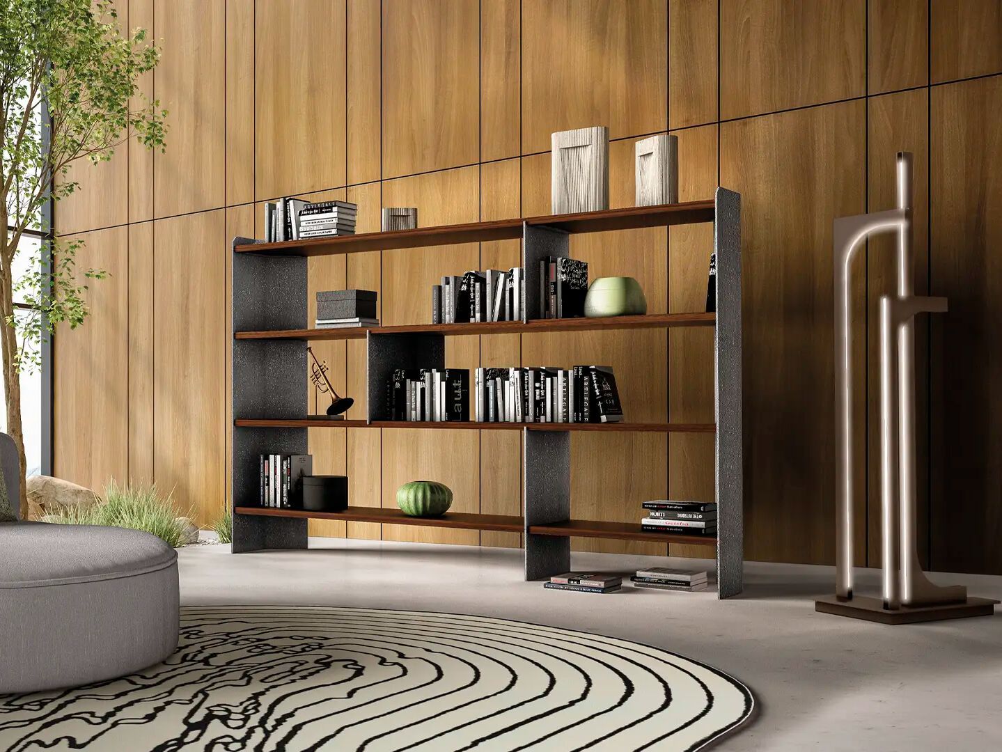 Книжный шкаф из эвкалипта и металла Arketipo CARTER ARCH-00018518 - Вид №4