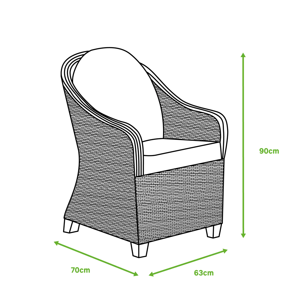 Кресло садовое NATERIAL Medena с подушками - алюминий и искусственный ротанг 87082102 STLM-0073136 - Вид №19