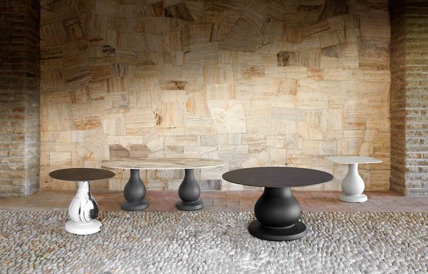 SLIDE Круглый стол из полиэтилена и столешница из hpl с эффектом мрамора sun-id-1360509 - Вид №2