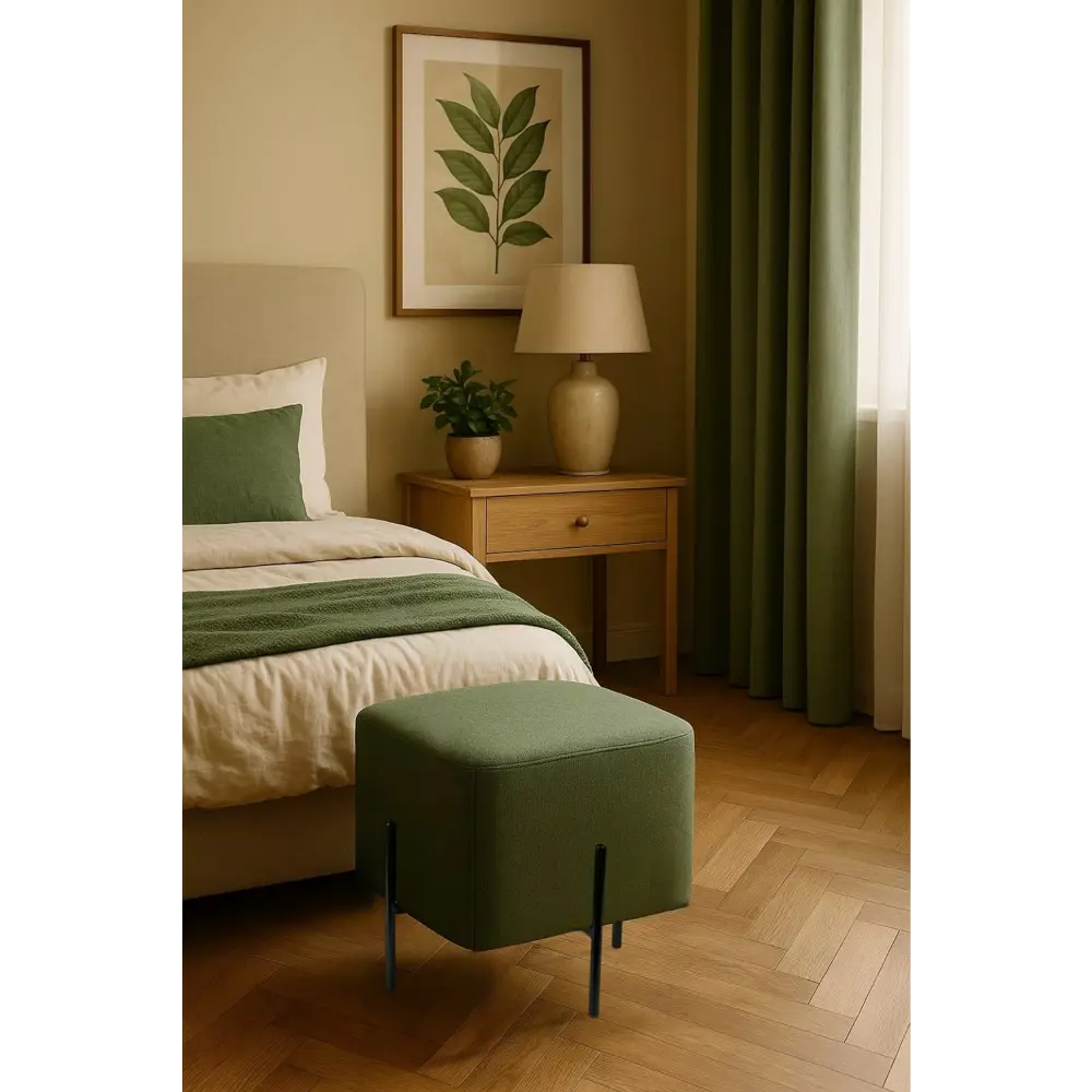 Пуф Эрик на ножках с текстильным сиденьем зеленый 89427524 Santreyd STLM-1581275 - Вид №6