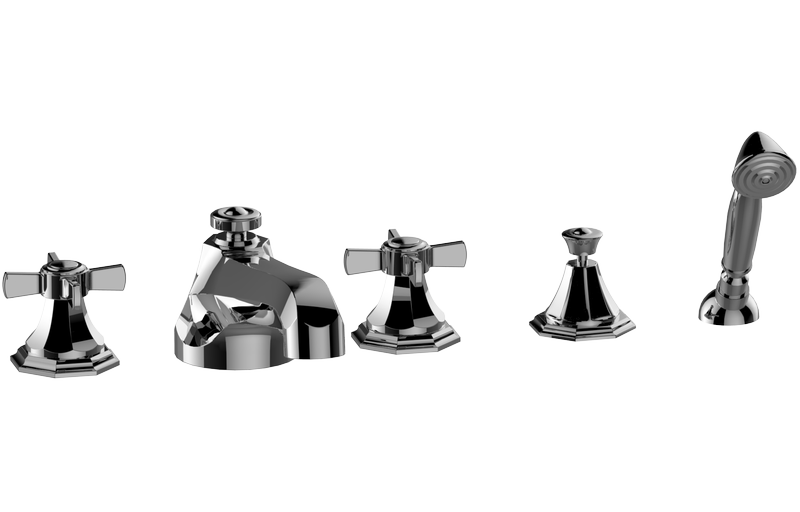 E-1953-C16L Deck-mounted bathtub mixer with hand shower set GRAFF Topaz