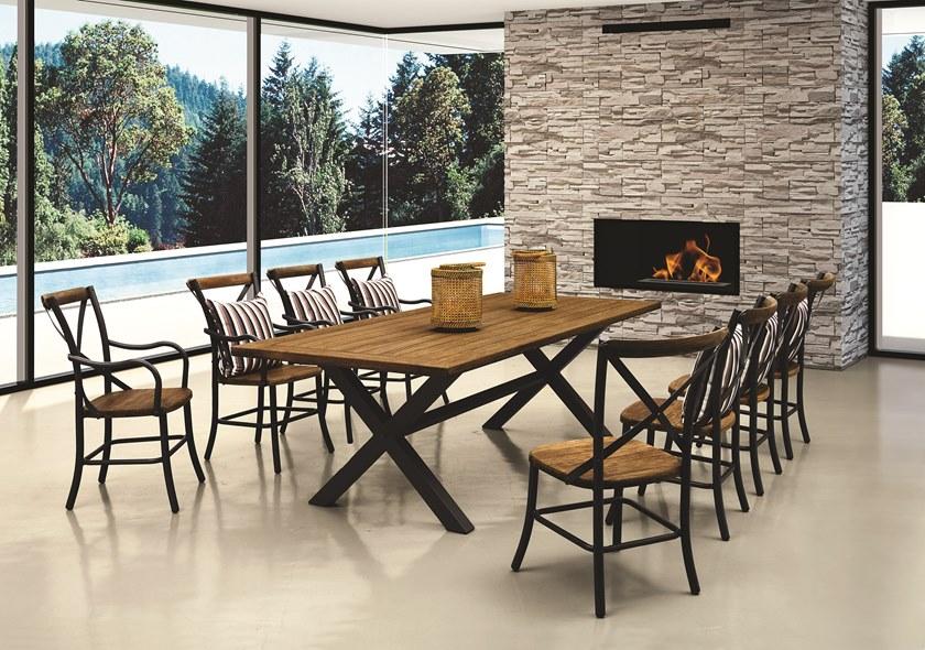 MOBIKA GARDEN Садовый стул из алюминия и дерева с подлокотниками Largo sun-id-1409855 - Вид №2