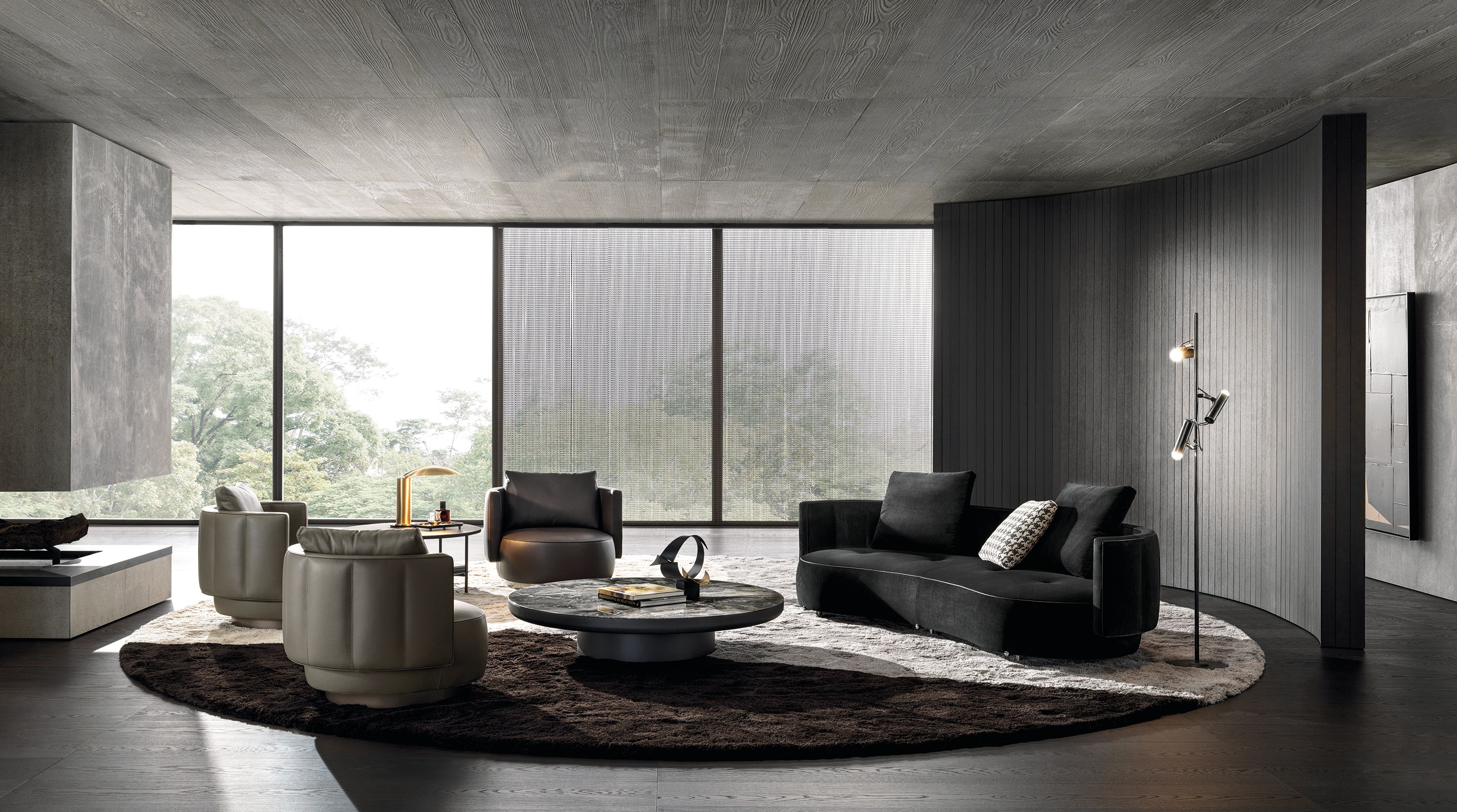 Кожаный изогнутый диван Minotti Torii Bold ARCH-00066441 - Вид №3