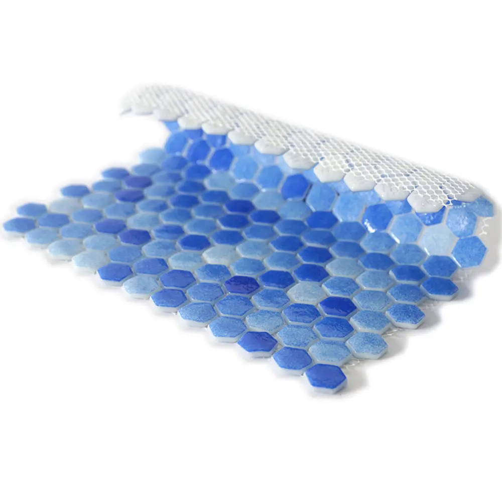 Мозаика стеклянная Natural STP-BL010-HEX 29x29 см цвет синий Santreyd Steppa STLM-2142919 - Вид №2