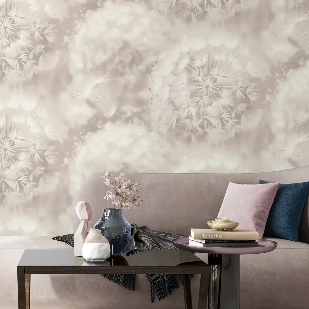 Обои флизелиновые Palitra Home Rosinka бежевые с растительным рисунком 1.06 м 89411622 STLM-1566282 - Вид №5