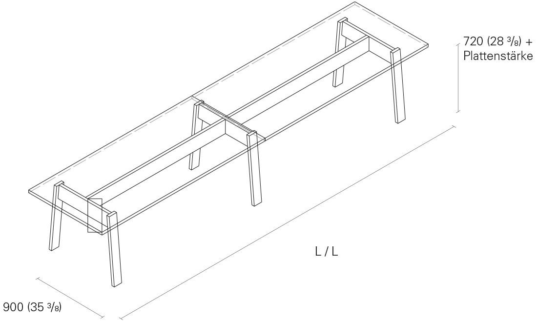 e15 Прямоугольный деревянный обеденный стол Basis sun-id-1424998 - Вид №8