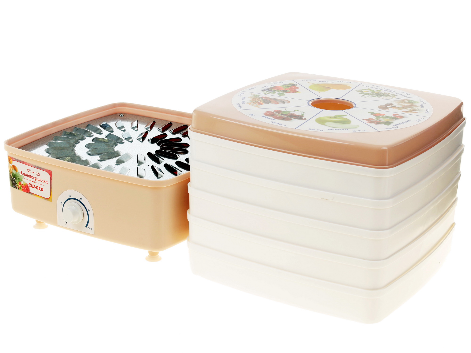 1088119 Сушилка для овощей и фруктов Чудесница-Люкс СШ-010 бежевый STDN-0030250 - Вид №6