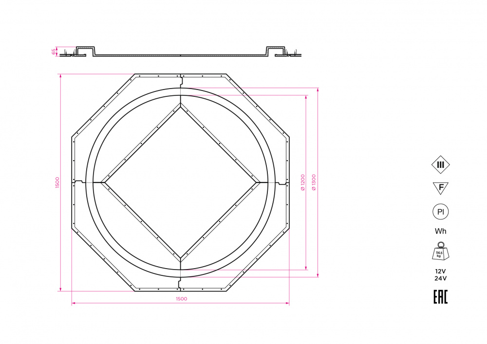SN 630 Встраиваемый кольцевой гипсовый светильник Stellanova CALYPSO 1300  - Вид №5