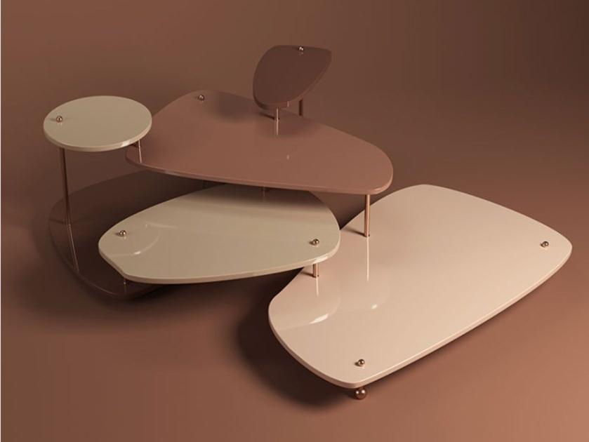 Malabar Журнальный столик из мрамора, травертина и лакированного дерева sun-id-1474636 - Вид №4