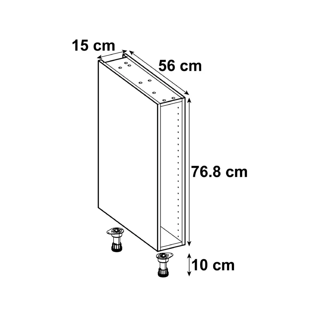 Напольный узкий каркас DELINIA ID для компактной кухни 15×76.8×56 см 82000354 STLM-1517267 - Вид №9