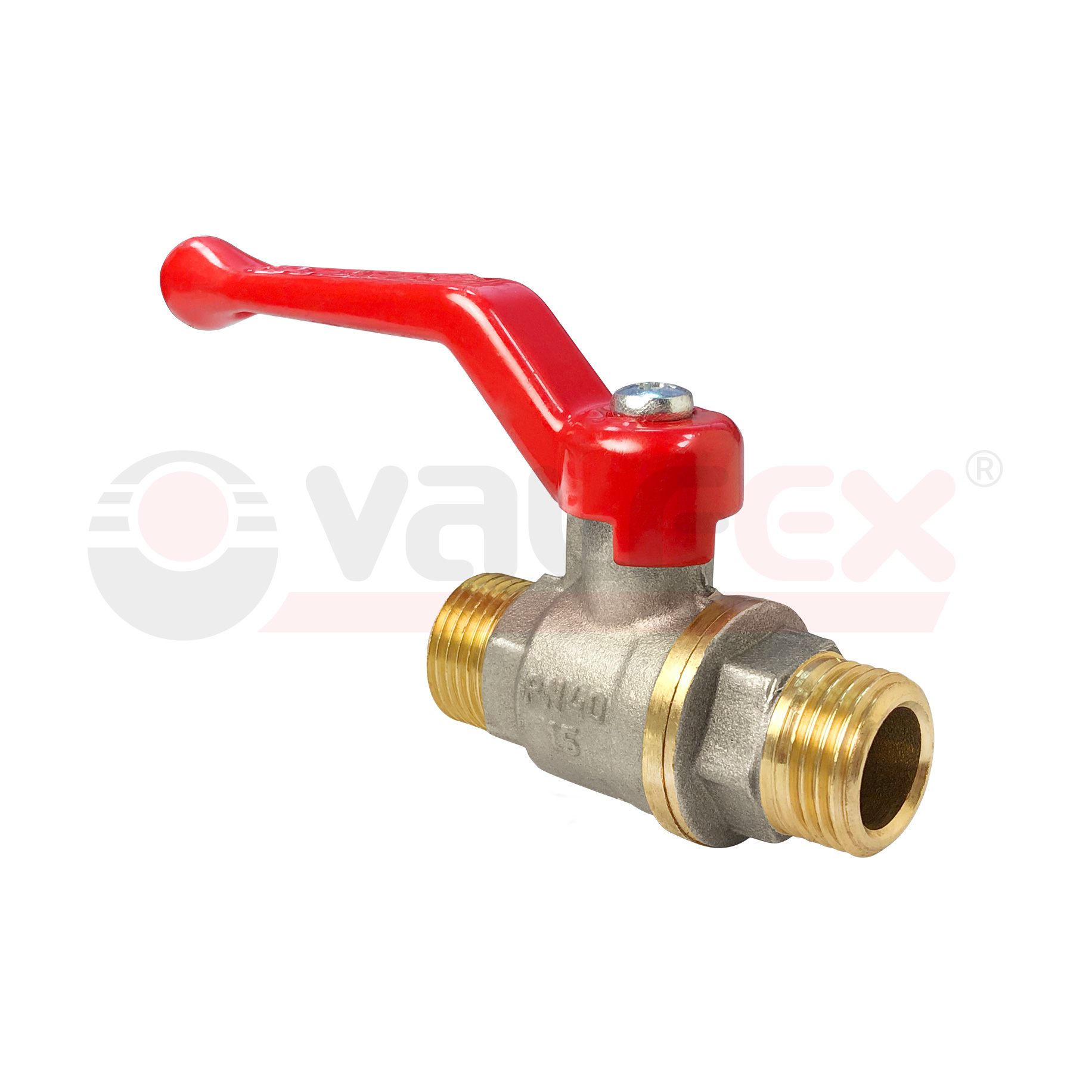 VF.220.NR1.012 Valfex Кран шаровой (с никелевым покрытием), ручка-рычаг (наруж.-наруж.)  1/2" 