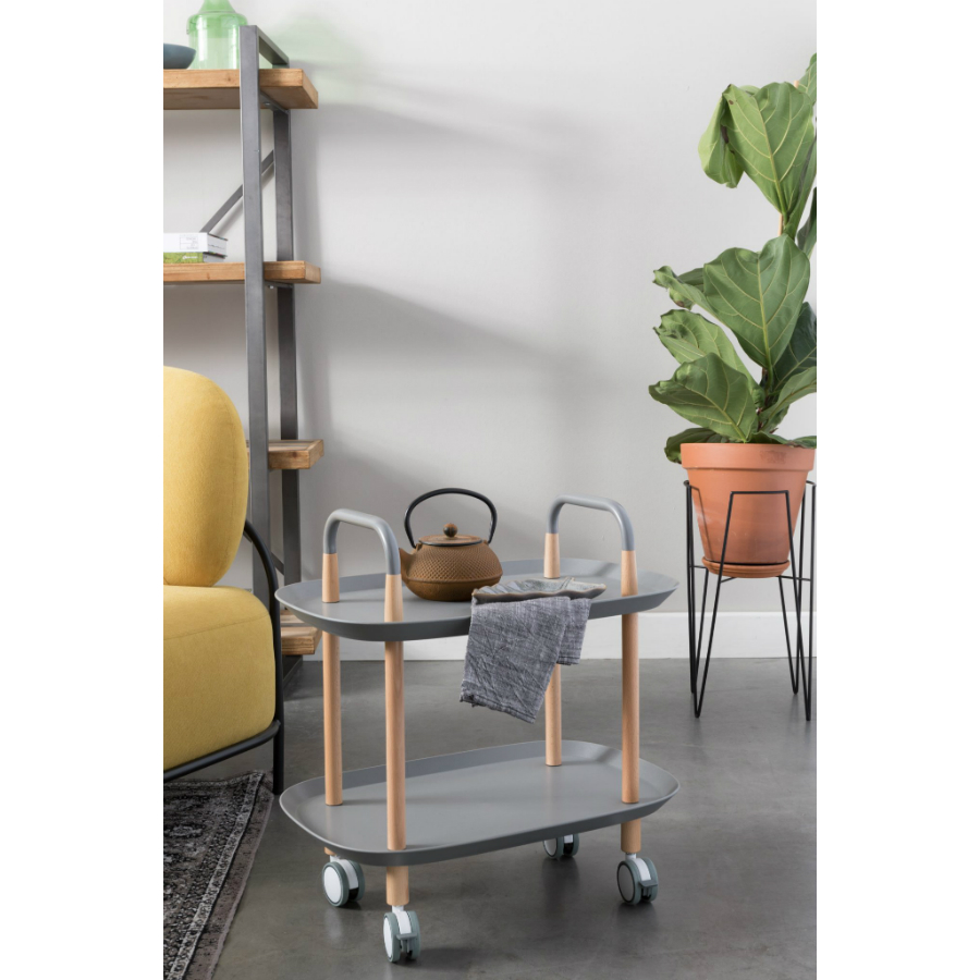 Стол сервировочный на колесиках Trolley, серая White Label Living 7900015 - Вид №2