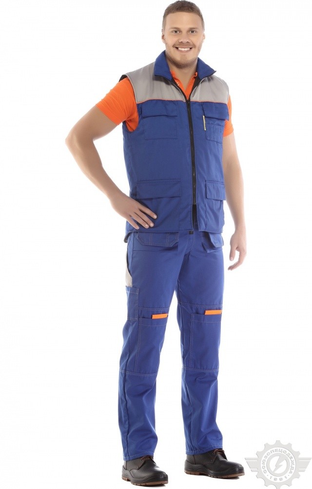 65050 Жилет "Профессионал" зимний василек-светло-серый  Зимняя спецодежда  размер 64-66/170-176  - Вид №7