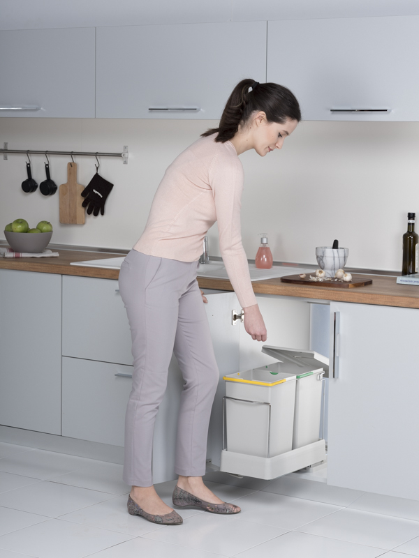 Контейнер для мусора на дверцу Gamma 400/28 Light Grey NAVAKO 10014 - Вид №6