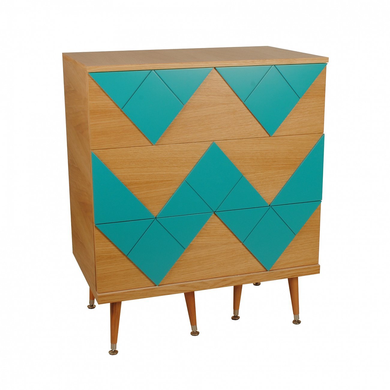 Комод с деревянными ножками и 3 ящиками белый Lady Woo WOODI  00-3965960 Бежевый;дуб сонома;белый  - Вид №6