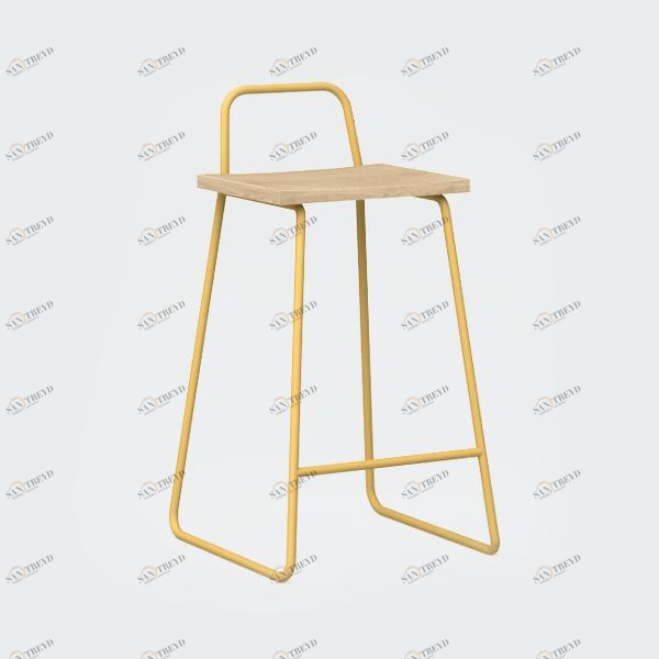 Барный стул с деревянным сиденьем желтая охра Bauhaus WOODI  00-3966239 Желтый 