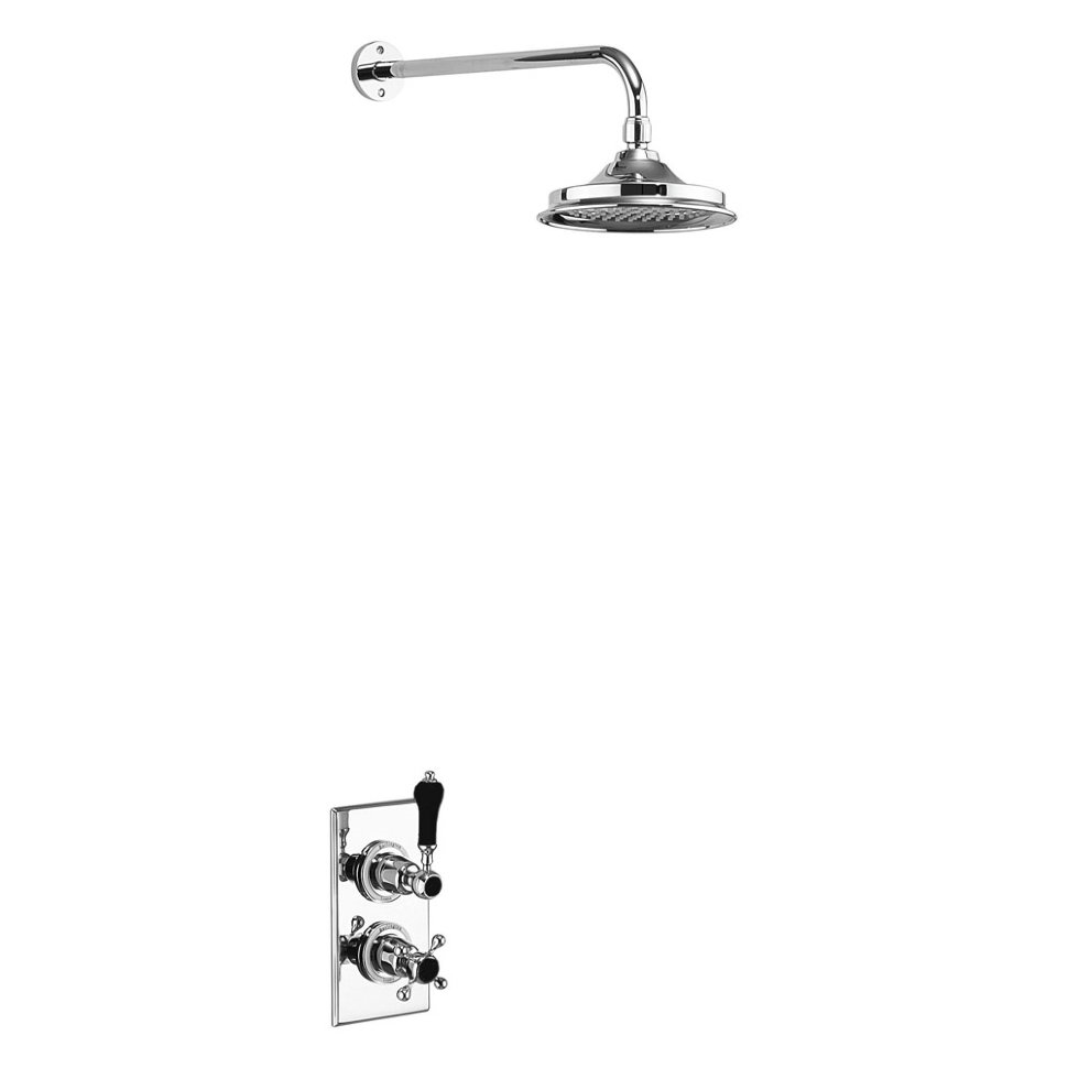 Душевая стойка c встроенным термостатом TF1S c душевой насадкой 12'', серия Black Trent Burlington TF1S BLA, V60/ARCV60 CHR - Вид №1
