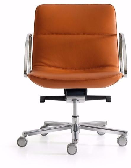 Quinti Sedute 5-спицевое вращающееся кожаное офисное кресло с подлокотниками Amelie sun-id-1358873 - Вид №1