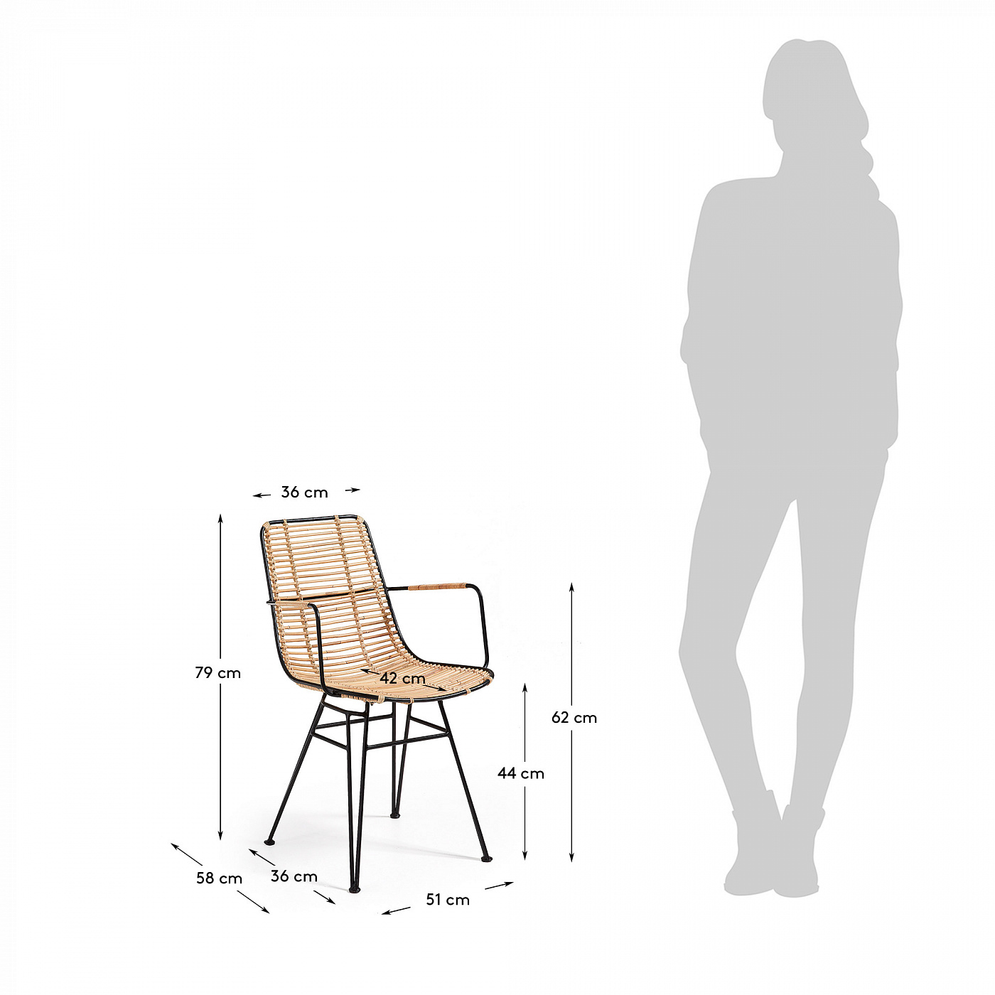 045442 Кресло Ashanti черное La Forma Tishana  - Вид №2