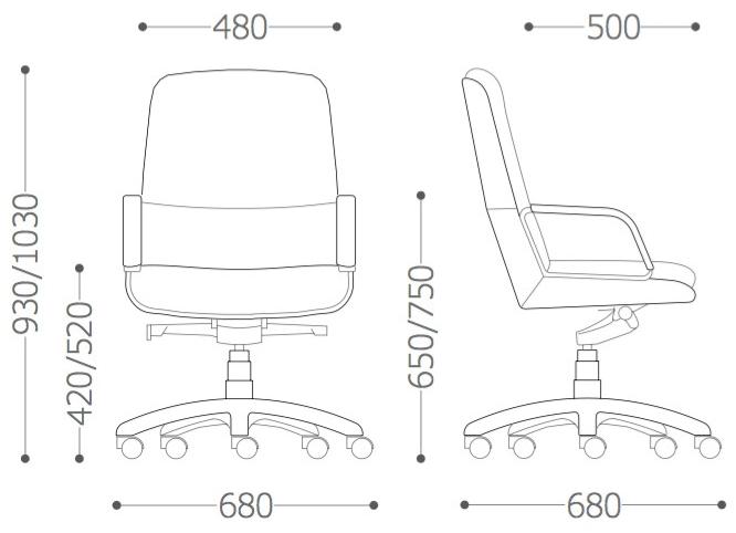 VAGHI Офисное кресло на колесиках Kiruna guest Kiofx/ klofx - Вид №4