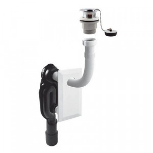 15407/1 Idral Сливной комплект для раковины со сливом, скрытым сифоном и гофрированной пластиковой трубкой 1 "1/4