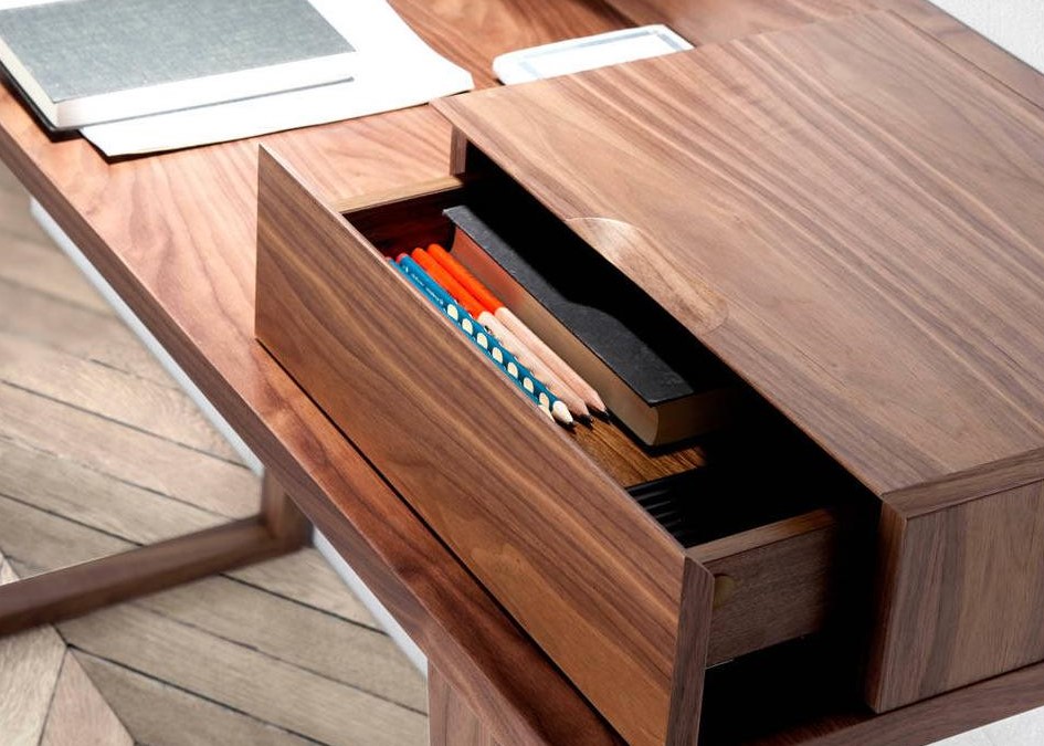 Туалетный столик с зеркалом и ящиком деревянный, охра Angel Cerda ANGEL CERDA  147043 Орех;коричневый  - Вид №1