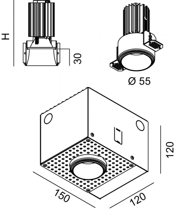 Круглый потолочный светильник Lucifero's NYX TRIMLESS ARCH-00050790 - Вид №5