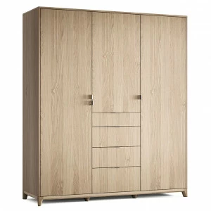 Шкаф трехстворчатый с ящиками осветленный дуб Case №2 THE IDEA  210382 Бежевый